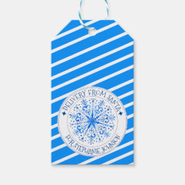 秘密配信型枠サンタクリスマススノーフレーク ギフトタグ