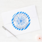 秘密配信型枠サンタクリスマススノーフレーク ラウンドシール (封筒)