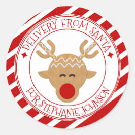 秘密配信型枠サンタクリスマストナカイ ラウンドシール