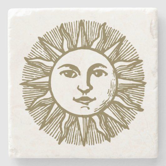 秘教のゴールドサン ストーンコースター (正面)