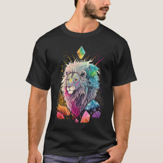 秘教のライオン・クリスタル かわいいイラスト 2 Tシャツ