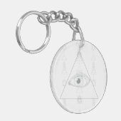 秘教の幾何学模様 神秘的な目 キーホルダー (正面左)