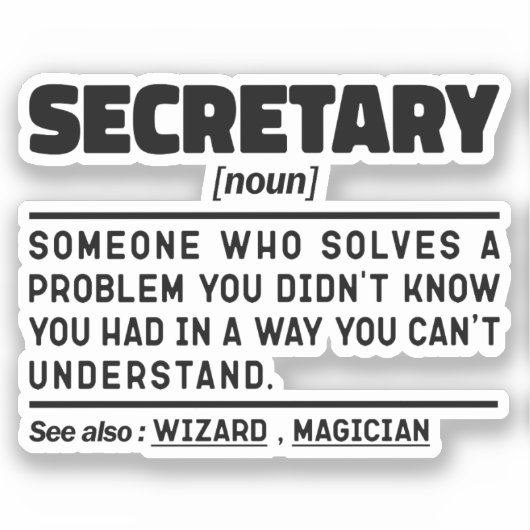 秘書の名詞定義ビジネスアシスタントかわいい シール (正面)