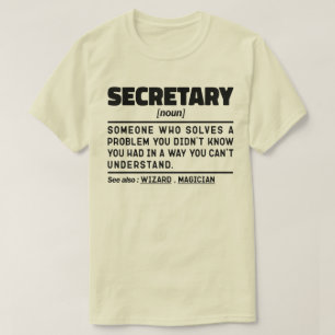 秘書の名詞定義ビジネスアシスタントかわいい Tシャツ