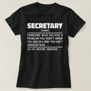 秘書の名詞定義ビジネスアシスタントかわいい Tシャツ