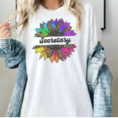 秘書の職業レインボー・サンフラワー Tシャツ