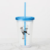 秘書の鳥の漫画イラストレーション アクリルタンブラー (正面)