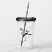秘書の鳥の漫画イラストレーション アクリルタンブラー (裏面)