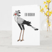 秘書の鳥の漫画イラストレーション カード (黄色い花)