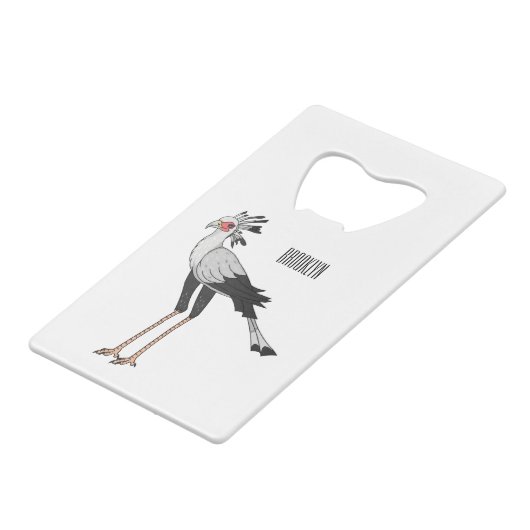 秘書の鳥の漫画イラストレーション クレジットカード栓抜き (裏面アングル)