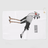 秘書の鳥の漫画イラストレーション ゴルフタオル (横)