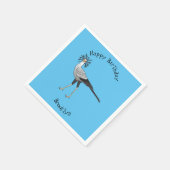 秘書の鳥の漫画イラストレーション スタンダードカクテルナプキン (角)