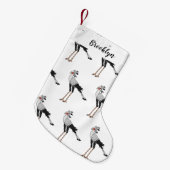 秘書の鳥の漫画イラストレーション スモールクリスマスストッキング (正面 (吊り時))