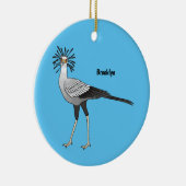 秘書の鳥の漫画イラストレーション セラミックオーナメント (右)