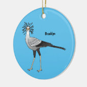 秘書の鳥の漫画イラストレーション セラミックオーナメント (左)