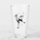 秘書の鳥の漫画イラストレーション タンブラーグラス (裏面)