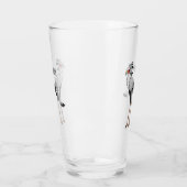 秘書の鳥の漫画イラストレーション タンブラーグラス (左)