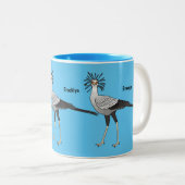 秘書の鳥の漫画イラストレーション ツートーンマグカップ (正面右)