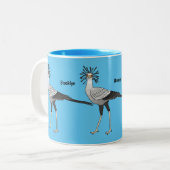 秘書の鳥の漫画イラストレーション ツートーンマグカップ (正面左)