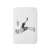 秘書の鳥の漫画イラストレーション バスマット (正面縦)