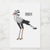 秘書の鳥の漫画イラストレーション フードラベル (シングルラベル)