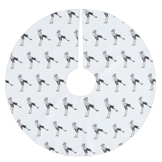 秘書の鳥の漫画イラストレーション ブラッシュドポリエステルツリースカート (正面)