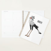 秘書の鳥の漫画イラストレーション プランナー手帳 (ディスプレー)