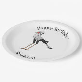 秘書の鳥の漫画イラストレーション ペーパープレート (アングル)
