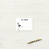 秘書の鳥の漫画イラストレーション ポストイット (デスク上)