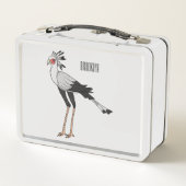 秘書の鳥の漫画イラストレーション メタルランチボックス (裏面)