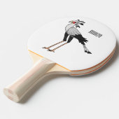 秘書の鳥の漫画イラストレーション 卓球ラケット (正面アングル)