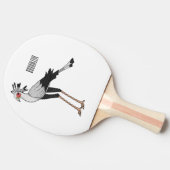 秘書の鳥の漫画イラストレーション 卓球ラケット (横)
