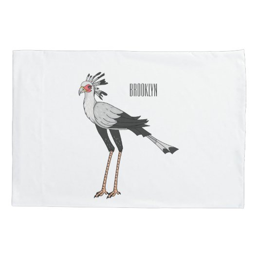 秘書の鳥の漫画イラストレーション 枕カバー (裏面)