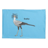 秘書の鳥の漫画イラストレーション 枕カバー (裏面)