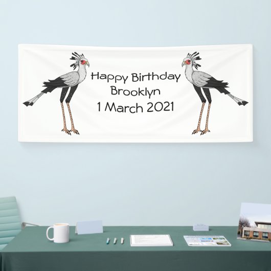 秘書の鳥の漫画イラストレーション 横断幕 (トレードショー)