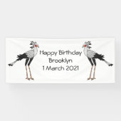 秘書の鳥の漫画イラストレーション 横断幕 (横)