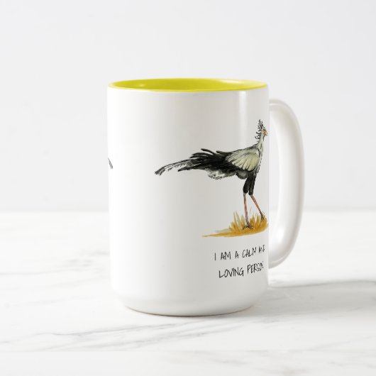 秘書の鳥の肯定2トーンのコーヒーマグ ツートーンマグカップ (正面右)