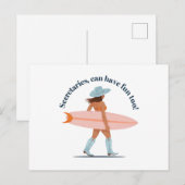 秘書もおもしろいを持つことができる – Surf Vibes女性のカーボーイ ポストカード (正面/裏面)