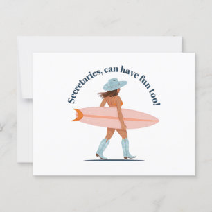秘書もおもしろいを持つことができる – Surf Vibes女性のカーボーイ ポストカード