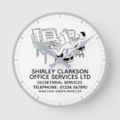 秘書サービスのラウンドクロック ラウンド壁時計 (正面)