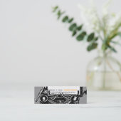 秘書業務管理者のレトロのかわいく古いタイプ スキニー名刺 (スタンド正面)