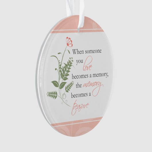 秘蔵された記憶悔やみや弔慰の死別のオーナメント オーナメント (正面)