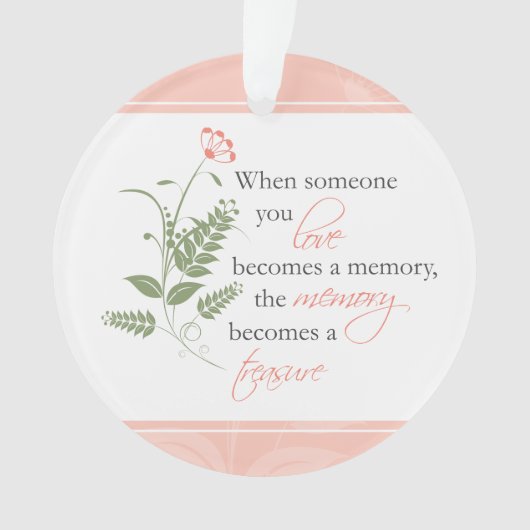 秘蔵された記憶悔やみや弔慰の死別のオーナメント オーナメント (正面)