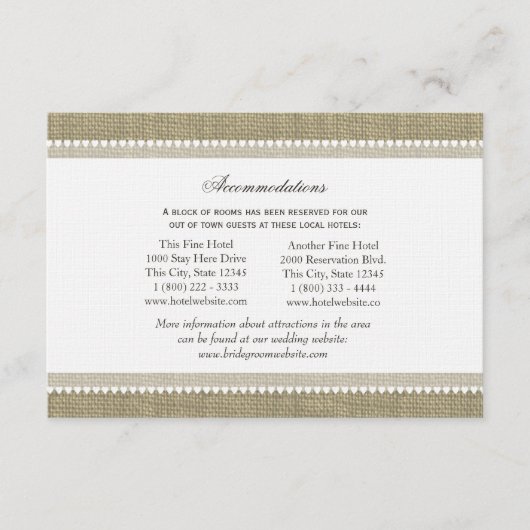 秘蔵ハートBurlapルックディレクション挿入 エンクロージャーカード (正面)