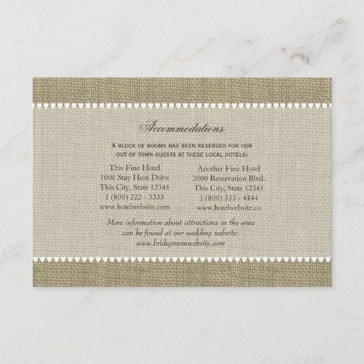 秘蔵ハートBurlapルックディレクション挿入 エンクロージャーカード (正面)