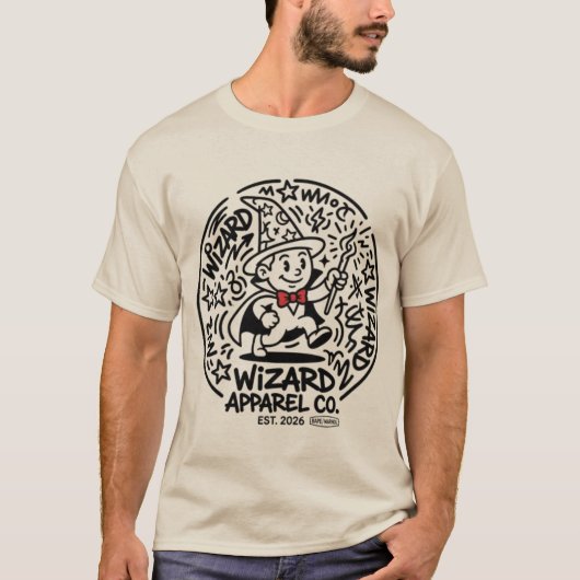 秘術の街: Haring x BAPE風魔法使いT Tシャツ (正面)