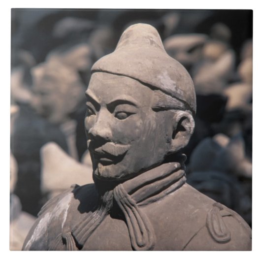 秦始皇帝の2体の兵馬俑 タイル (正面)