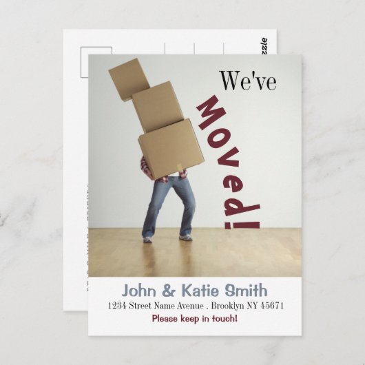 移おもしろい動案内カード – カスタム ポストカード (正面/裏面)