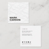 移はっきりした動モダン線プロフェッショナル スクエア名刺 (正面/裏面)