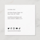 移はっきりした動モダン線プロフェッショナル スクエア名刺 (裏面)